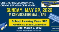 The deadline for School Leaving Ceremony fees is fast approaching. Grads must pay their fees by March 7th if they would like to participate in their School Leaving Ceremony. *Fees […]
