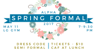 Springtime is here, and so is Alpha’s Spring Formal Dance of 2017! This is our first dance of the year, and there will be a DJ, live music, a photo […]